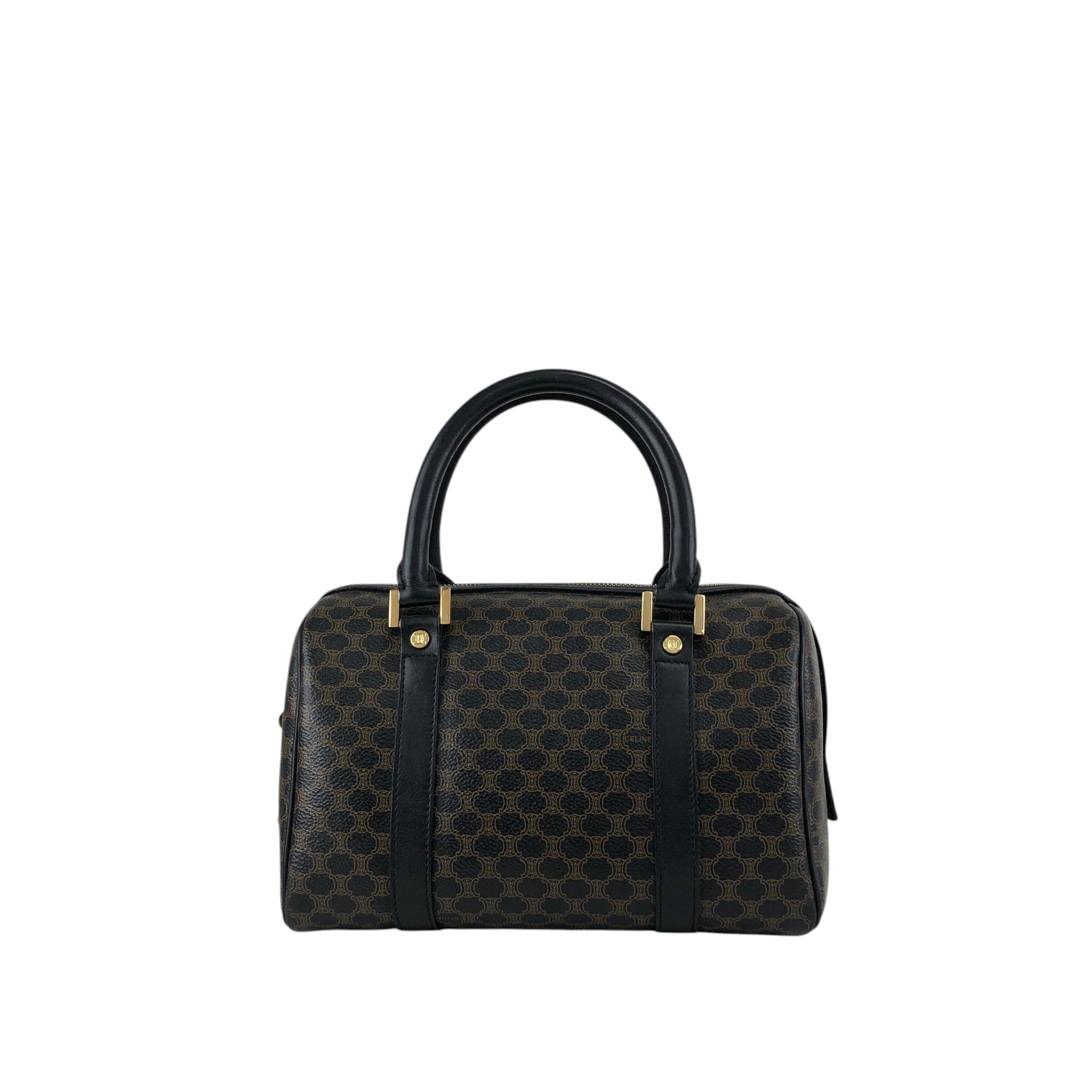 美品✨セリーヌ ボストンバッグ 黒マカダム PVCレザー y2k ヴィンテージ CELINE セリーヌ マカダム ハンドバッグ ブラック PVC レザー ミニ