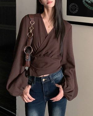 ウエストマークボリュームスリーブシャツ A0822