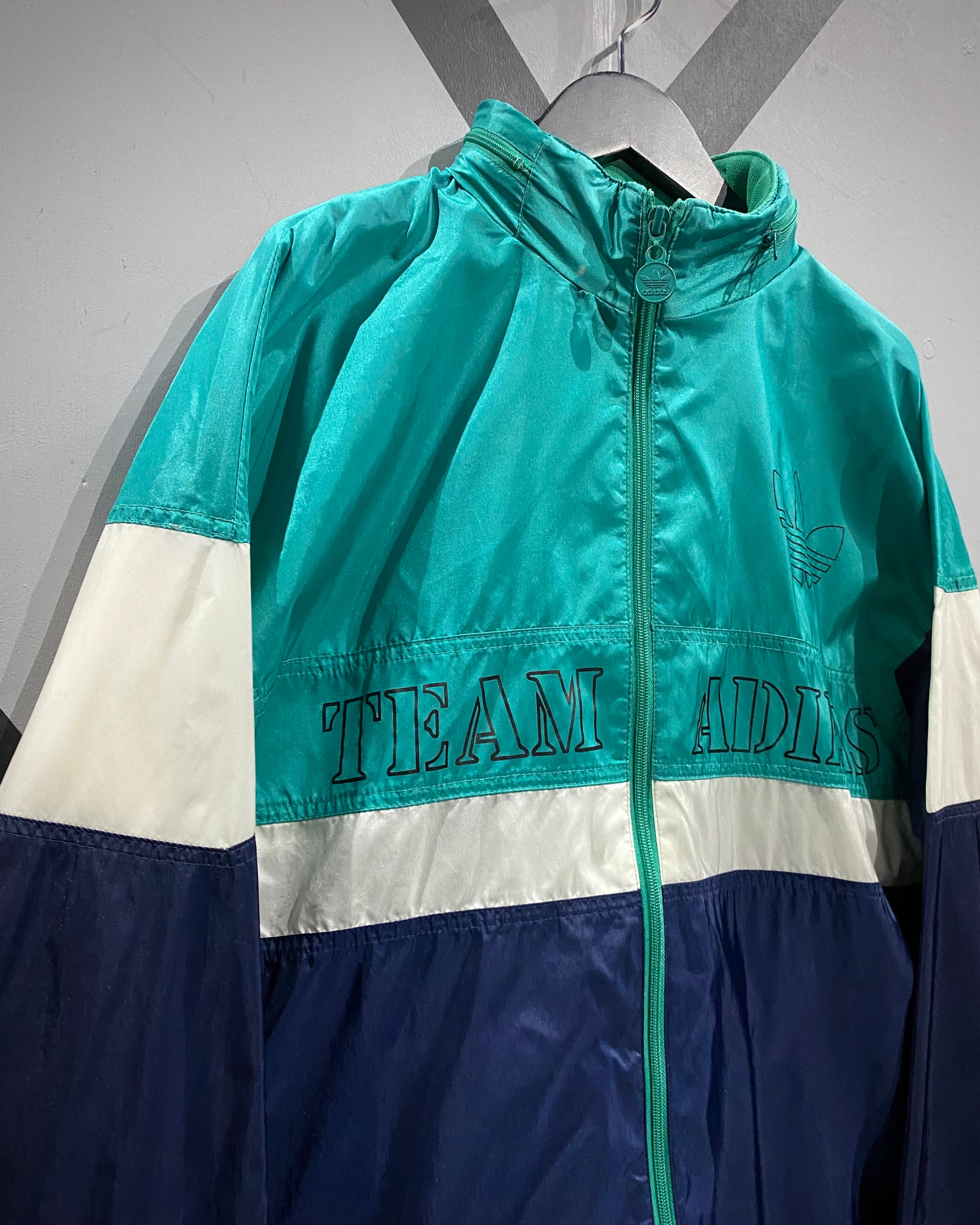 古着　ビンテージ　オリジナル　希少　激レア　80's UST　激レア　SP 限定 X VINTAGE】80's “adidas”Stowable Hoodie Vintage Loose Nylon Track