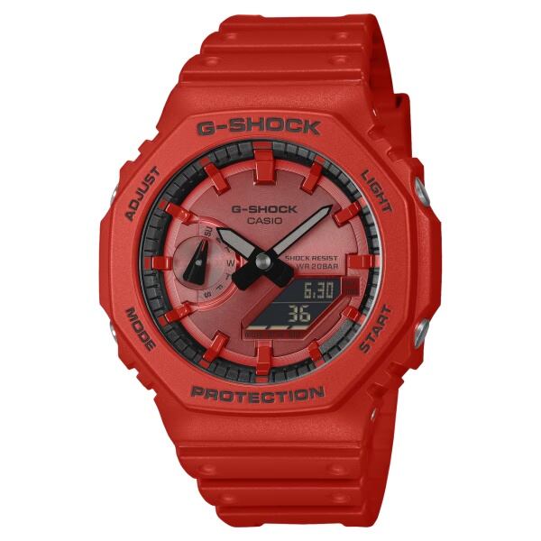 国内正規品 CASIO G-SHOCK カシオ Gショック ICONIC RED アナデジ ショックレジスト 20気圧防水 メンズ腕時計 GA-2100RRB-4AJF