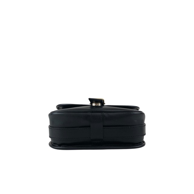 CELINE セリーヌ ショルダーバッグ ブラック フロントバックル ロゴチャーム レザー ミニバッグ vintage ヴィンテージ オールド tpxej8