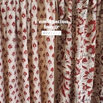 ブロックプリント生地【50cm単位】インド綿 小花柄 生成り×赤 #43610-WT1