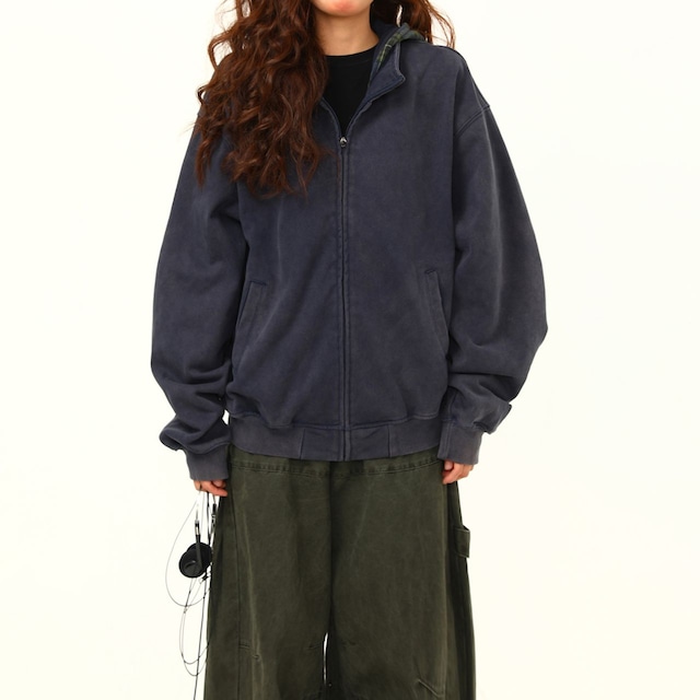 チェックフードレイヤードワークパーカー R01295