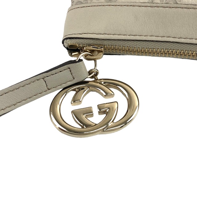 GUCCI グッチ GG柄 レザー ポーチ ハンドバッグ ベージュ vintage ヴィンテージ オールド sa7xnd