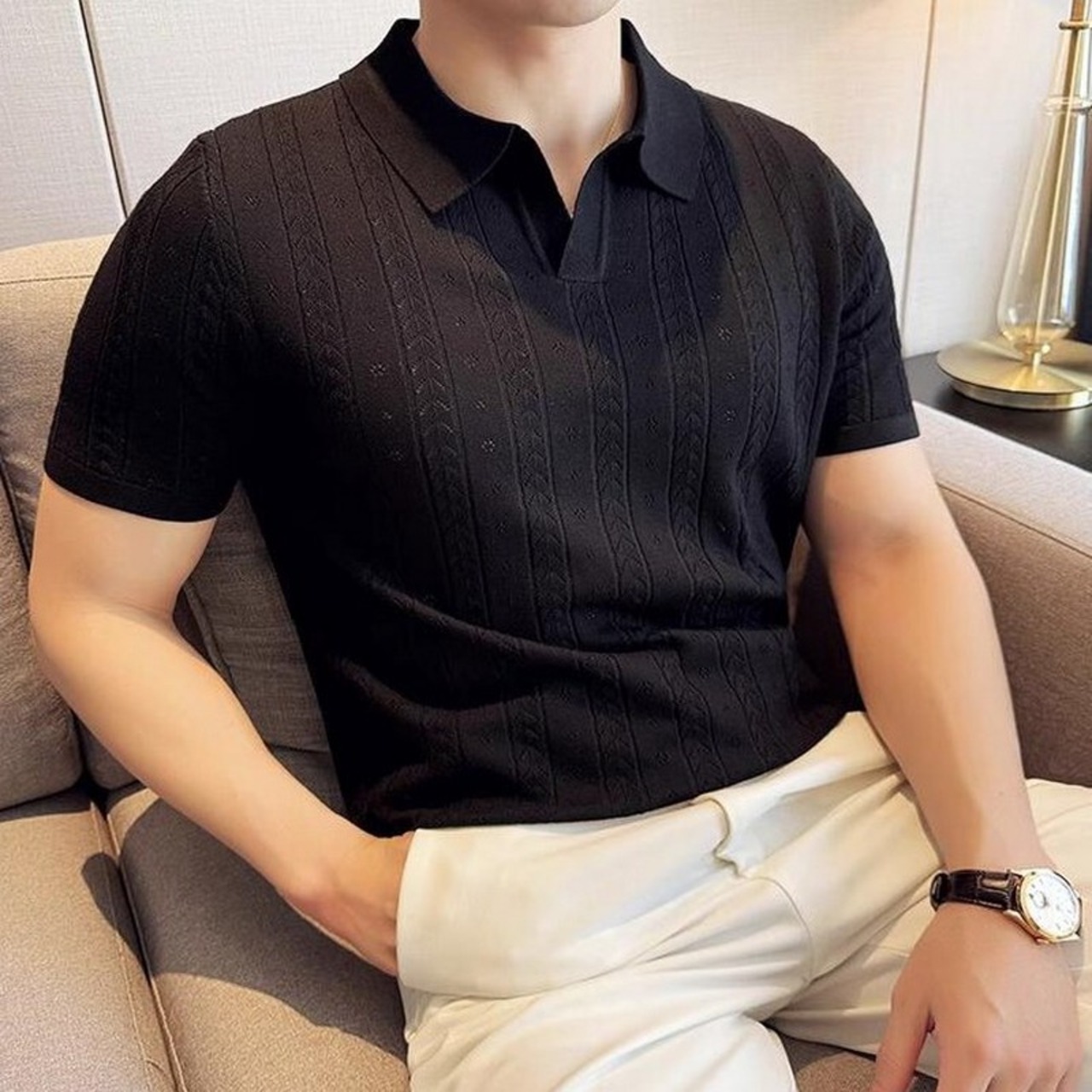 knit short sleeve shirt 00317