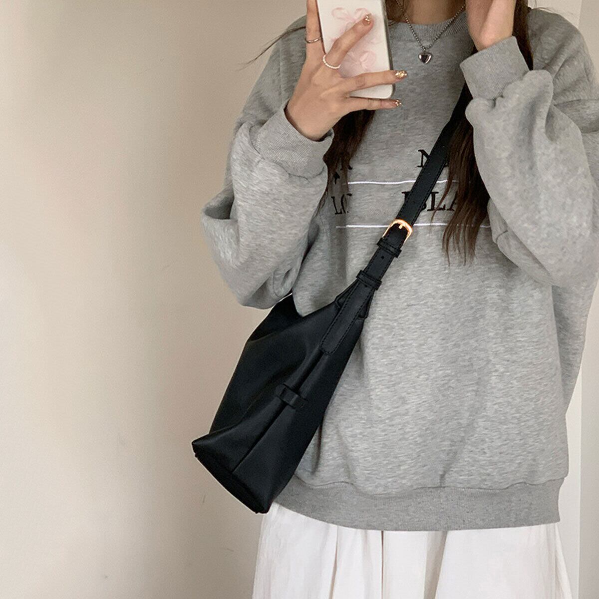 PUレザー ショルダーバッグ 大容量 レディース 韓国 通勤 通学 ビジネス OL きれいめ 大人 カジュアル おしゃれ シンプル ワンショルダー バッグ 大人可愛い 大人女子