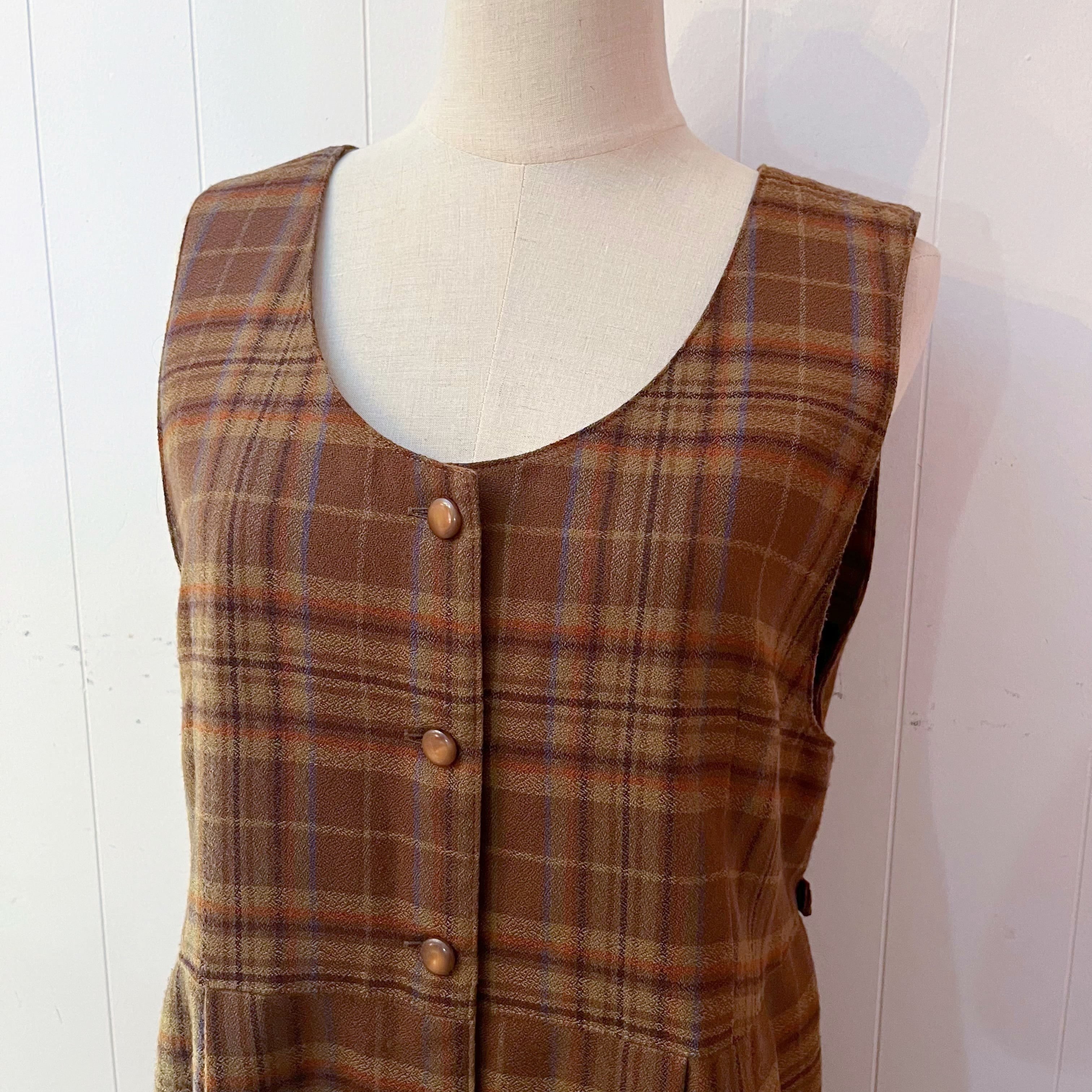 brown check jumper skirt