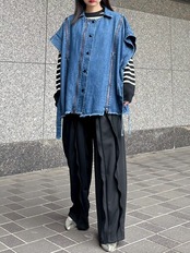 MMG138PEC フリル縦ライン切替パンツ