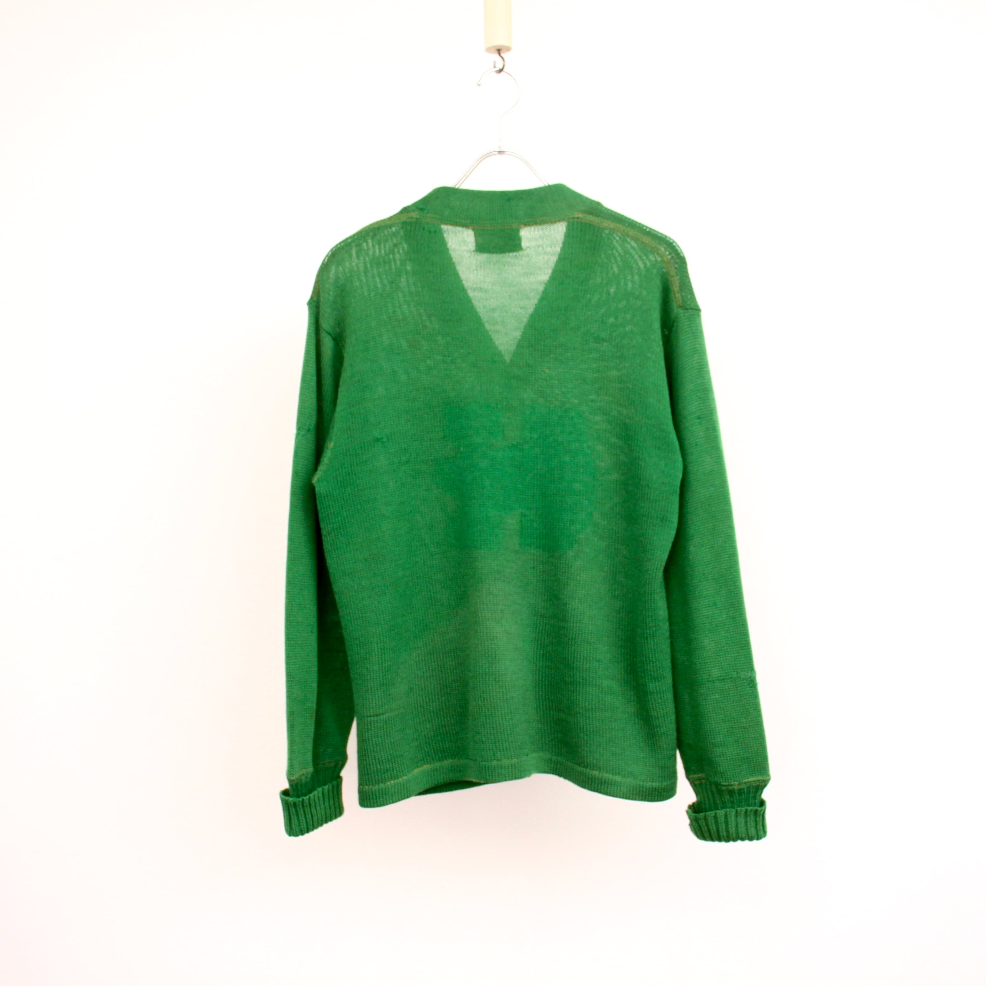 1316. 1950's puritan lettered cardigan green 50s 50年代