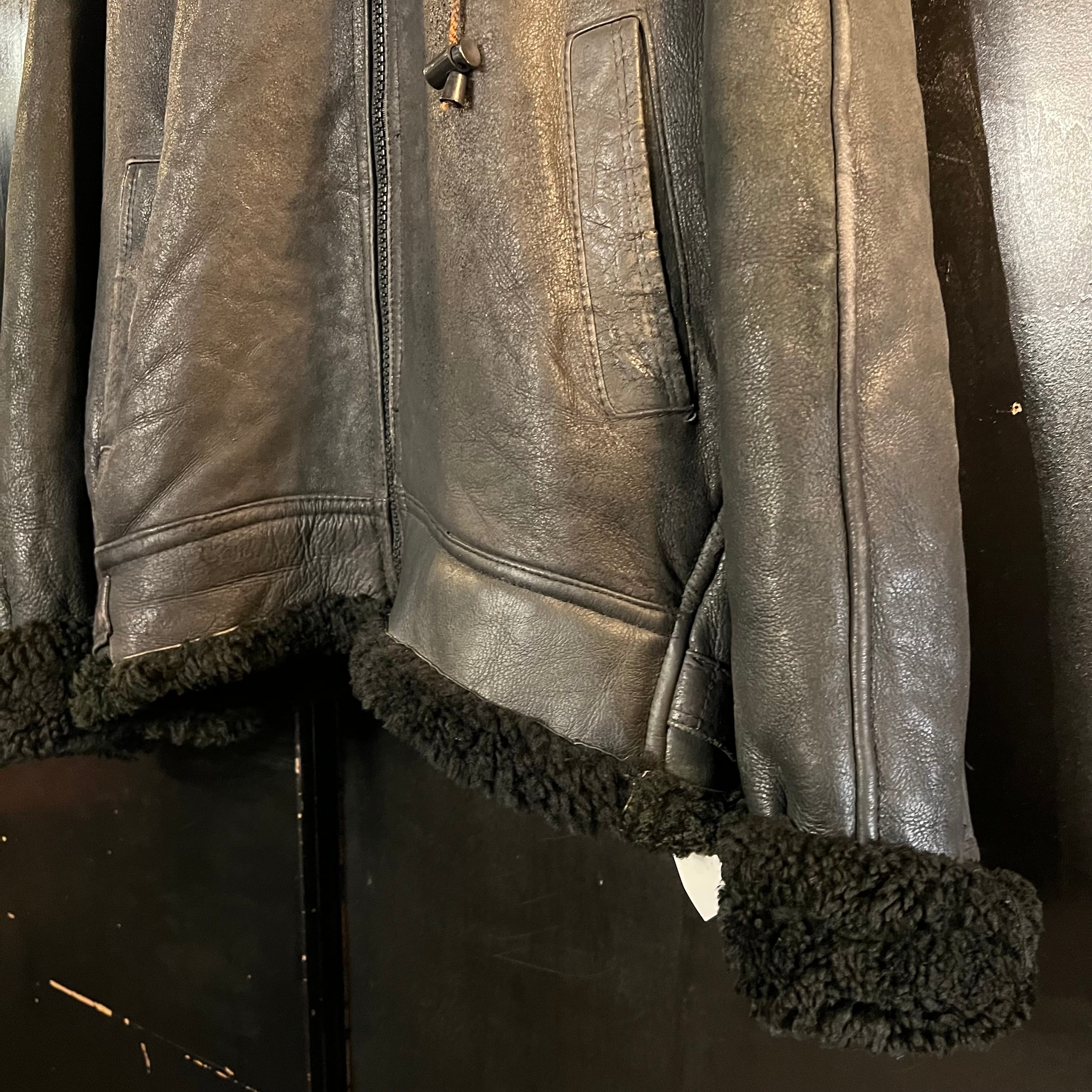 USA製 B-3 フライトジャケット US Army 米軍 オールブラック ムートン