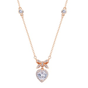 おしゃれ ハート 結び目 キラキラ ネックレス