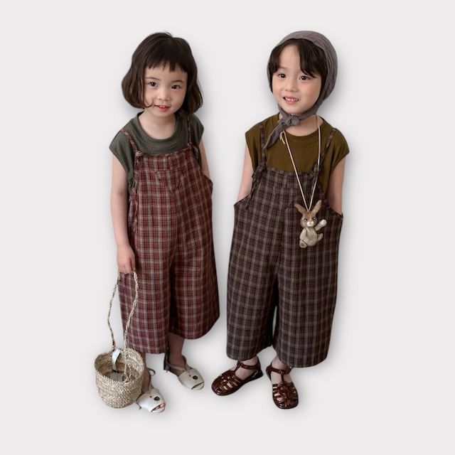 plaid salopette