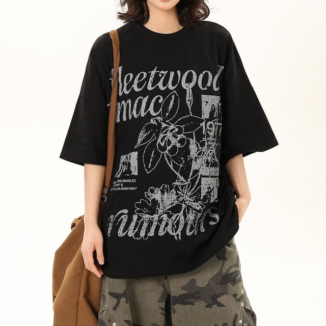 レトロボタニカルレタリングトップス 3col   R01777