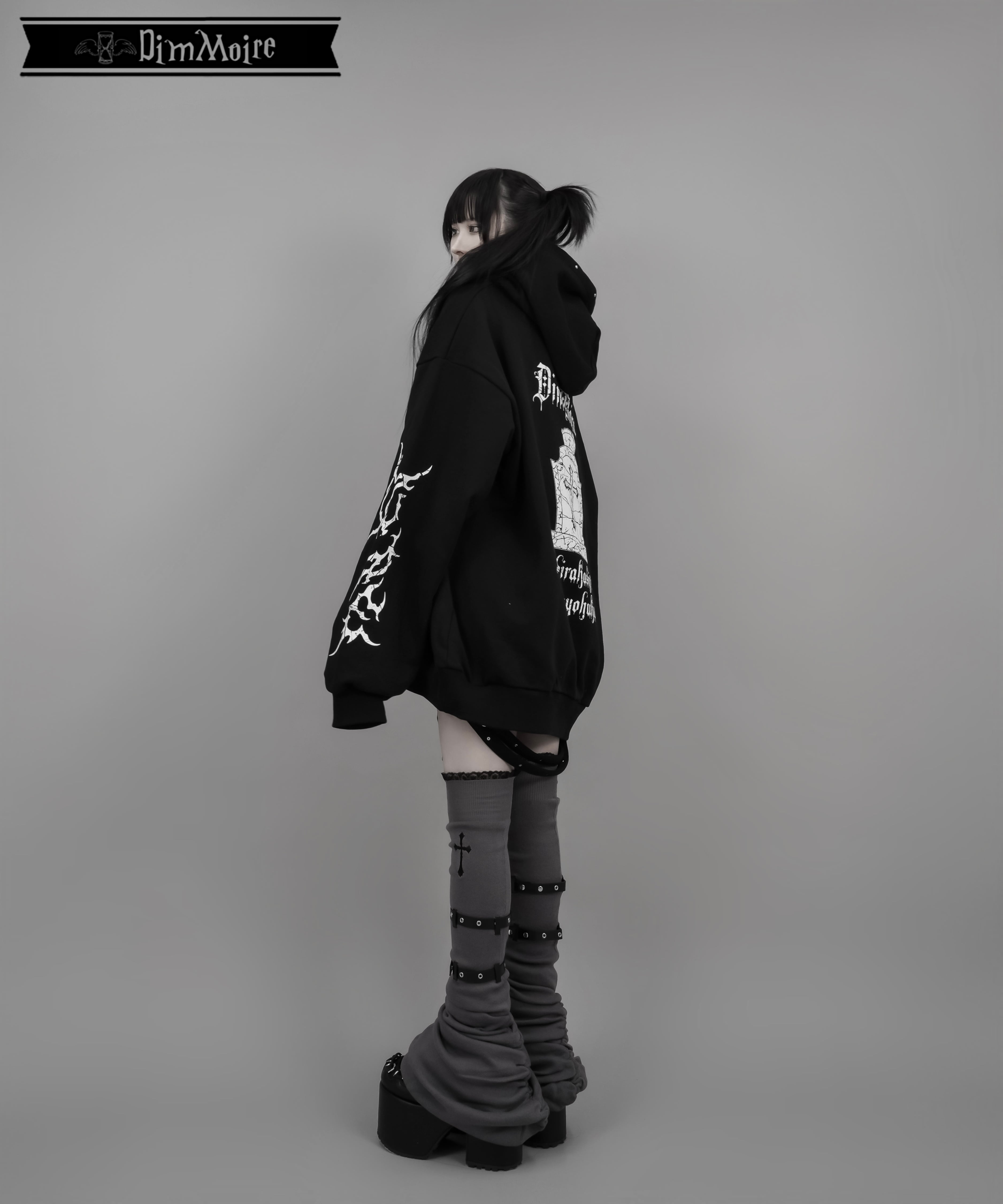 ディムモアール ファーフードGothicパーカー ブラック ものたりな XL 