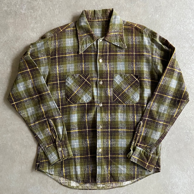 1970s  Cotton Check Shirt  L位　G387