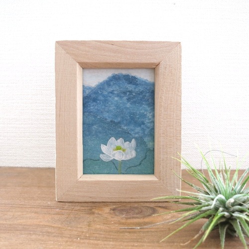 【日本画ポスターと原画】山あいに咲く蓮の花 （A4/A3/A2/原画）インテリアアート⑧