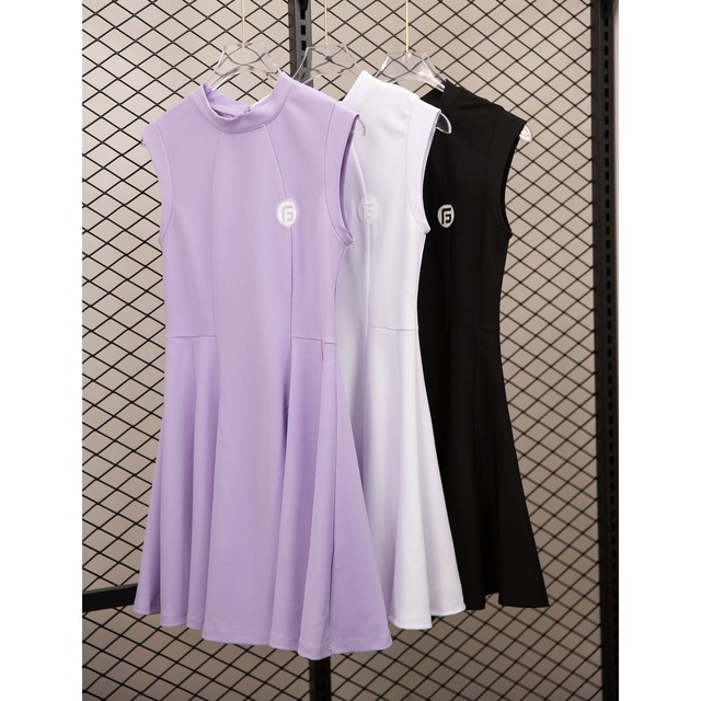 ノースリーブワンピース スリムシルエット リボン