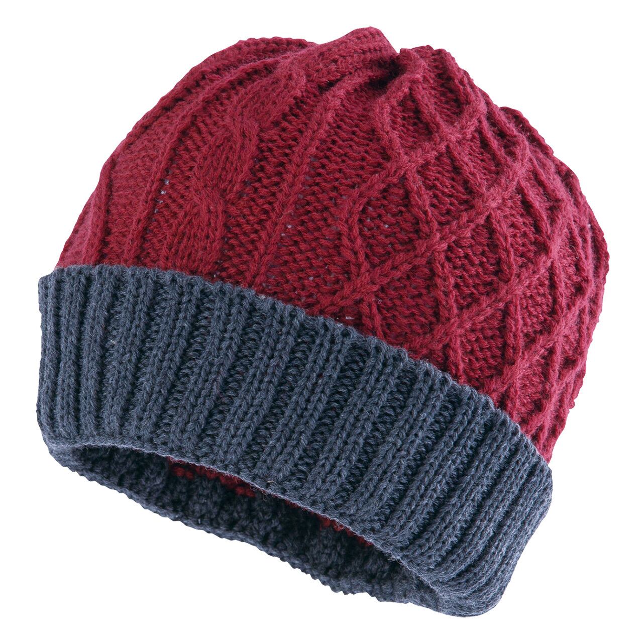 アラン ニット帽 ボルドー I Store