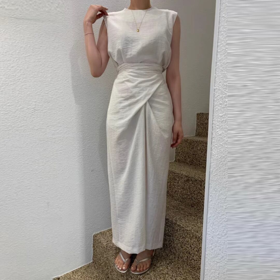 ノースリーブ ラップ ワンピース 3color/3412657