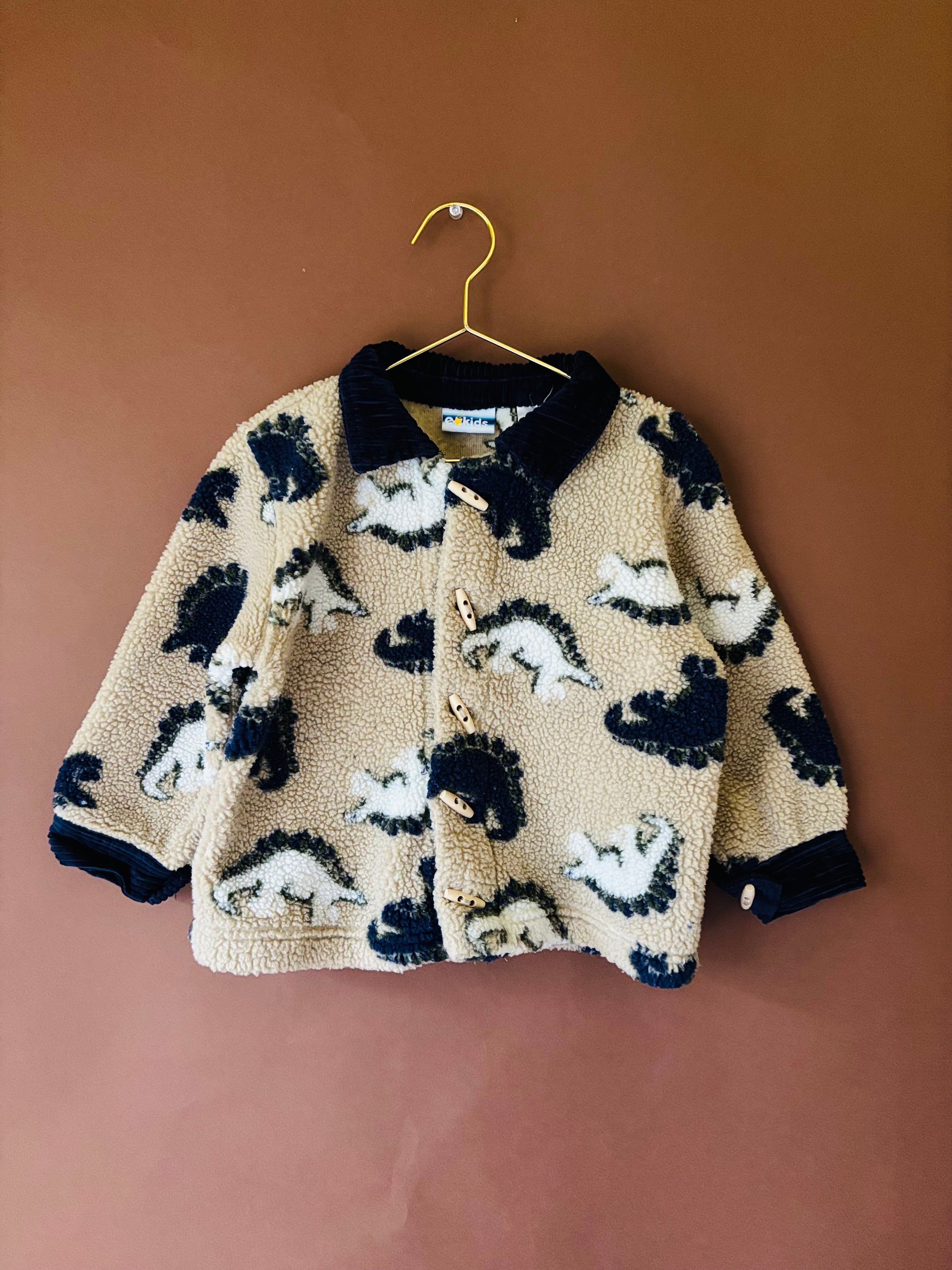 【KIDS vintage】90's Stegosaurus fleece jacket . about 3y