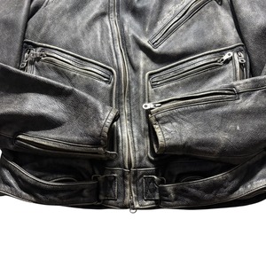 HARLEY-DAVIDSON embroidery black leather double riders jacket