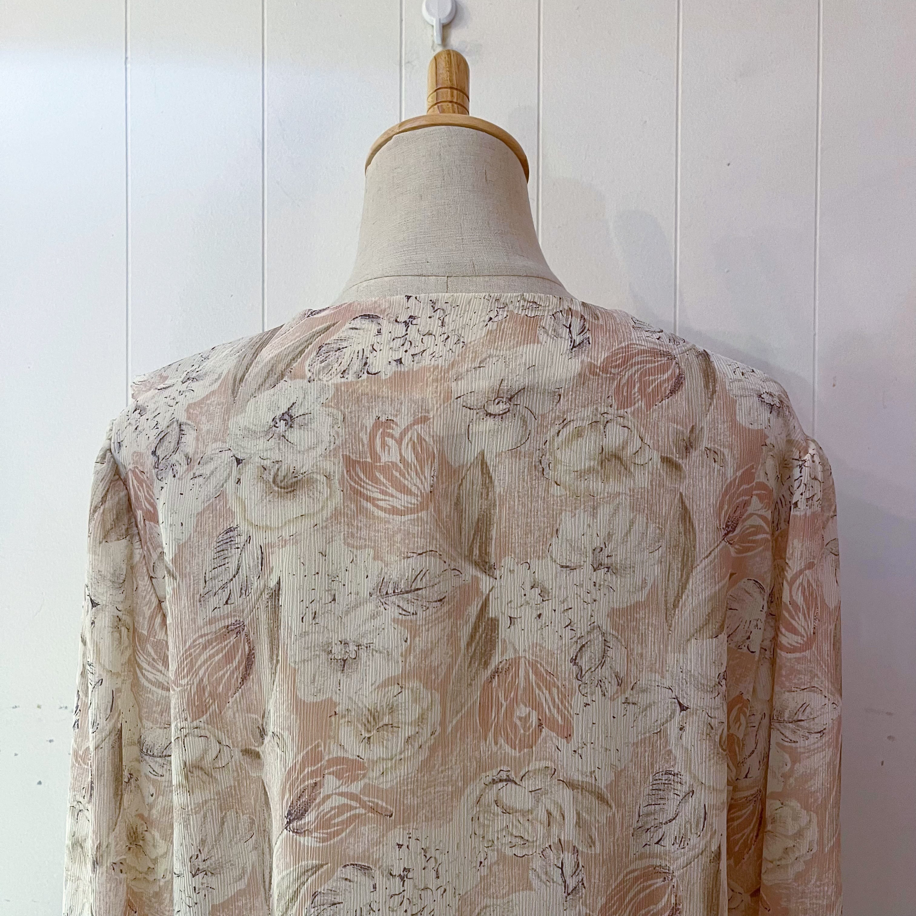 pale pink flower frill blouse