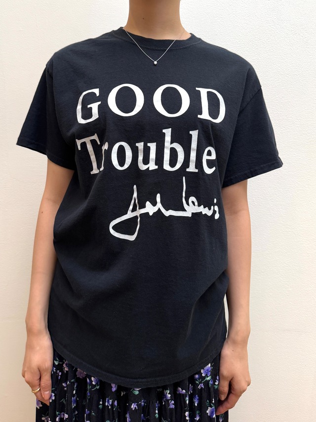 CU14-1 USED TEE "GOOD Trouble" -BLACK-