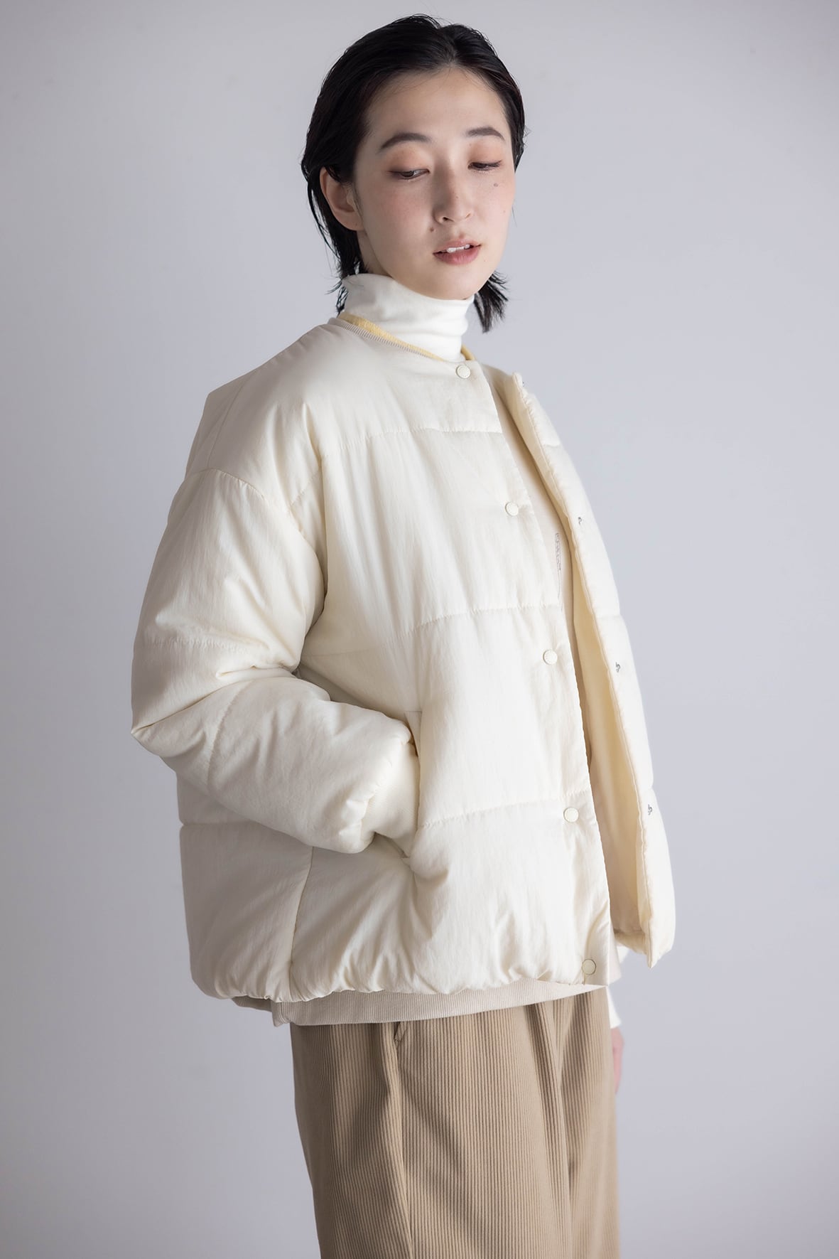 ノーカラー中綿コート 【SJJD5609】 | Keitto NORTHERNTRUCK LILASIC