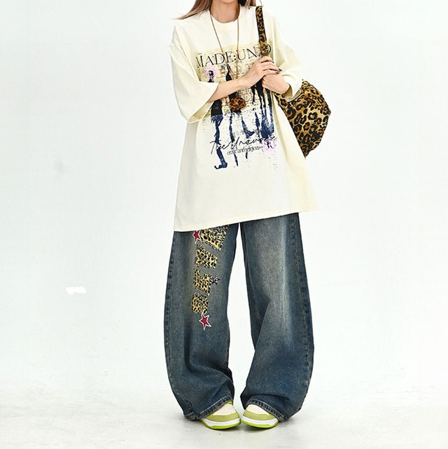 シルエットアートグラフィックレタリングミックストップス 2col   R02017