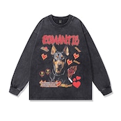 VINTAGE ストリート ハートドーベルマン ロングTシャツ T1137
