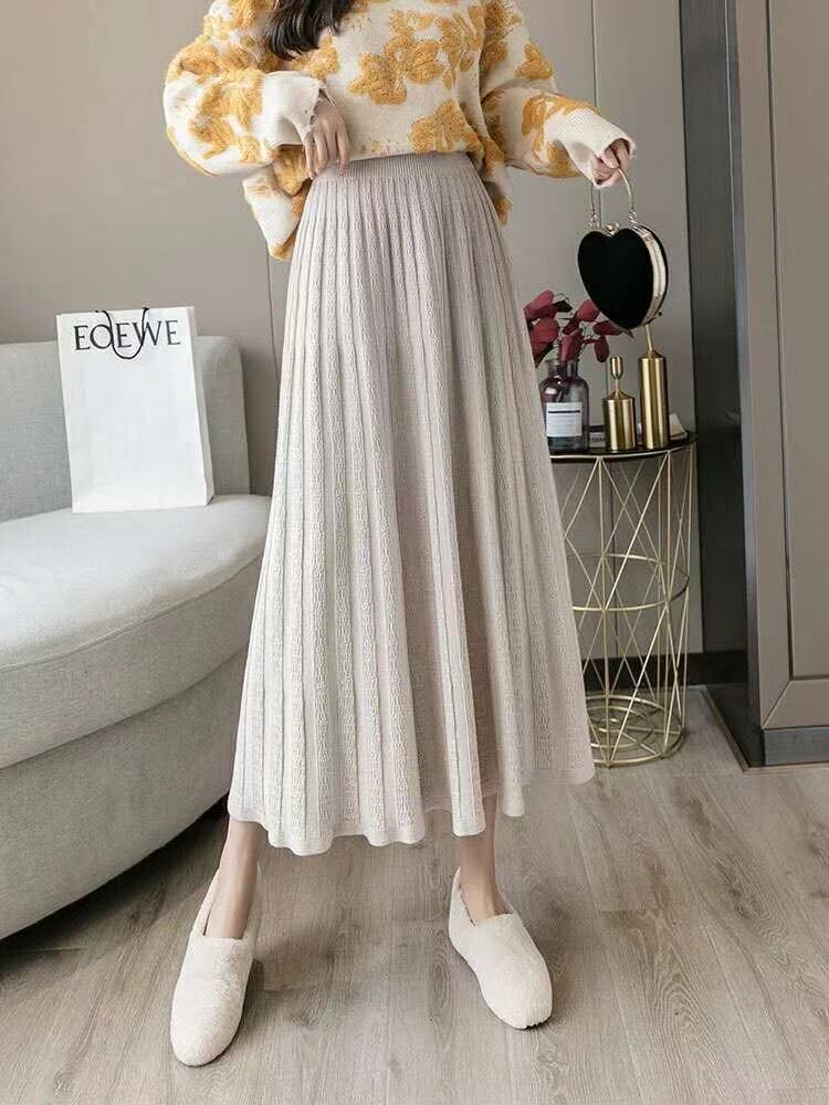 リブニットスカート