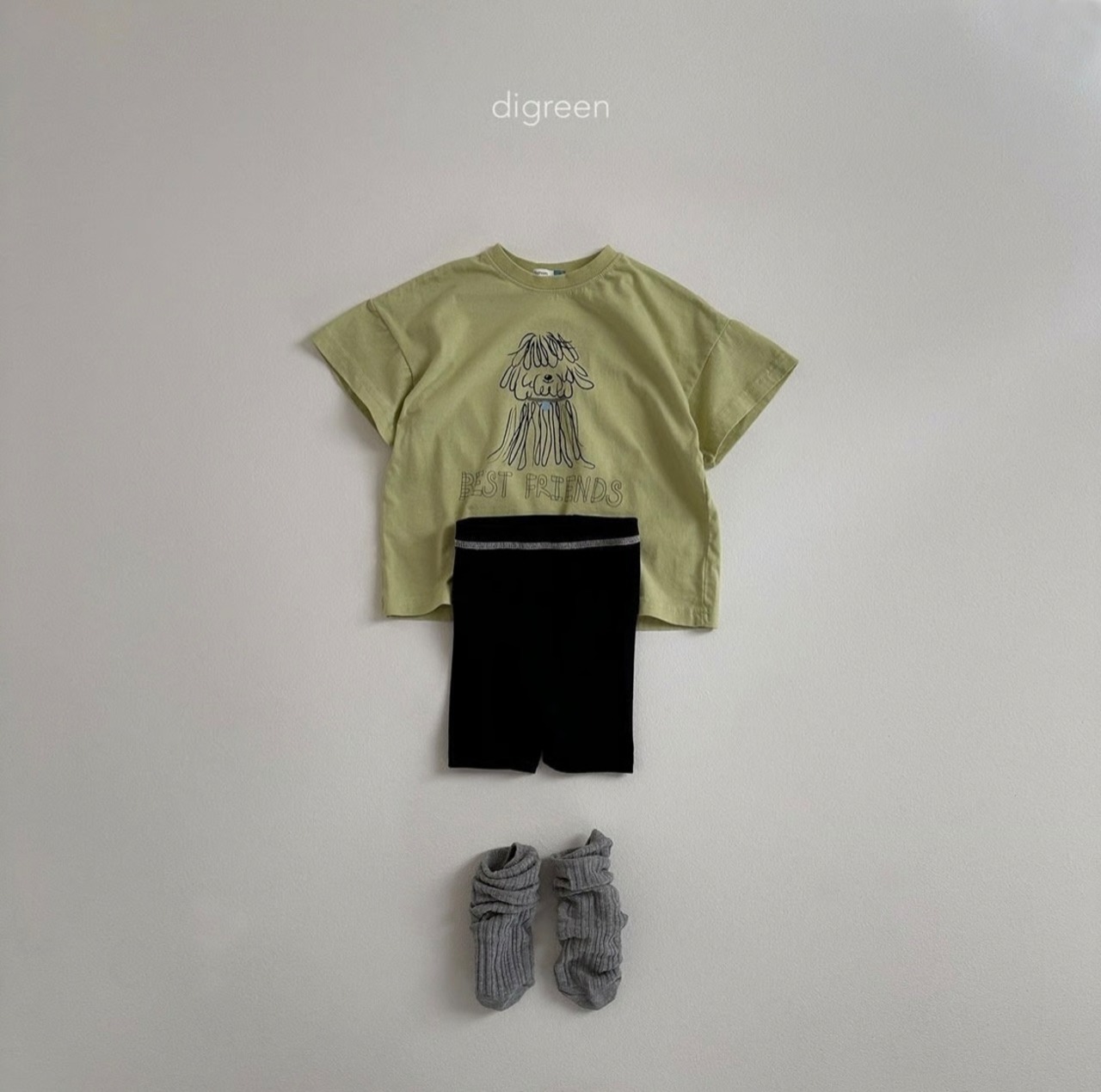 【Digreen ディグリーン】BEST FRIEND Tシャツ 85~120cm ライトグリーン 240516 - 2