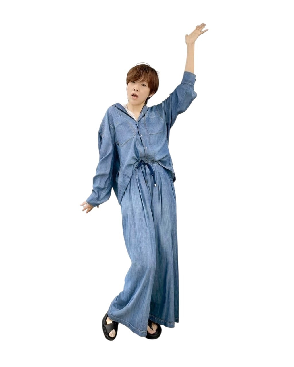 SALE【ayane】シアーデニムタックワイドパンツ 816304 アヤン | red earth