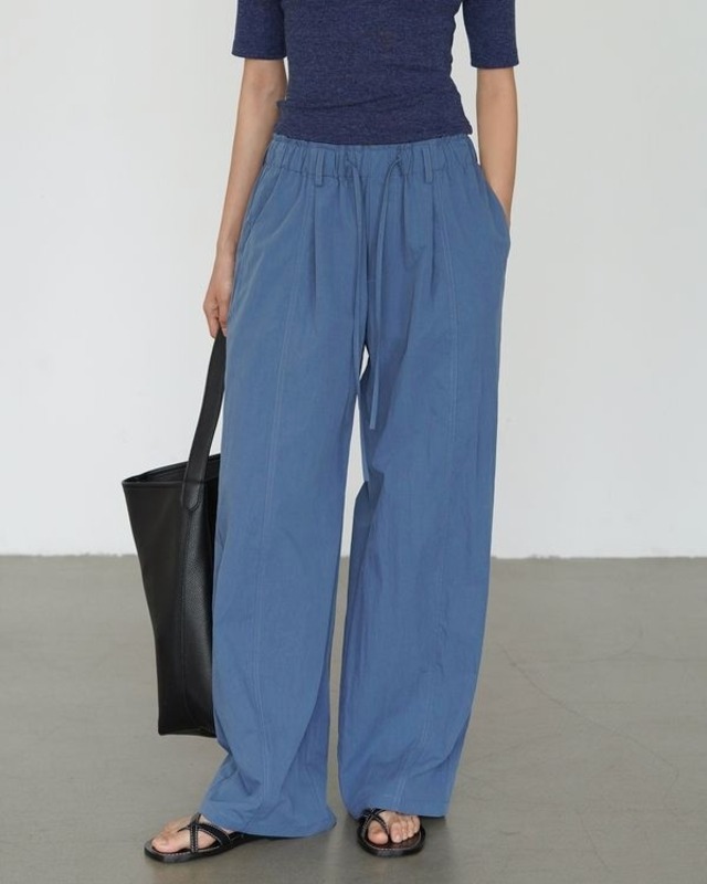 Center seam drawstring pants ◇3color　TH3547