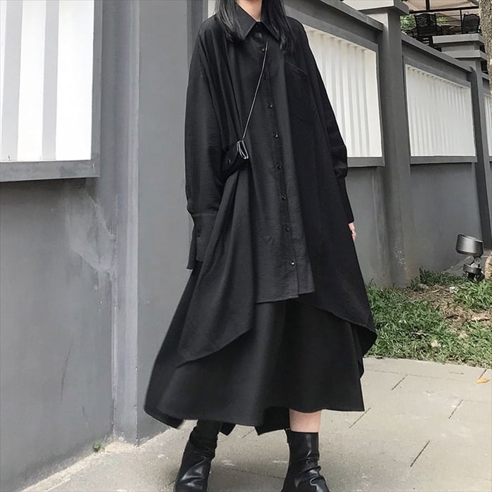 ゴスロリ シャツワンピ ロングシャツ