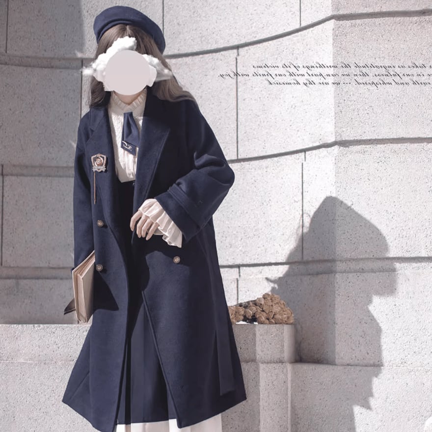 コート ロリィタアウターウェア ライトブルー カジュアル ウール