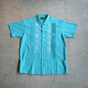ESTRELLA STANDARD S/S REJILLADA キューバシャツ ターコイズ
