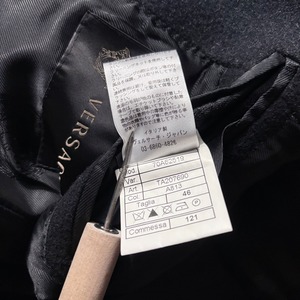 2011aw VERSACE two tone cashmere blend wool tailored coat