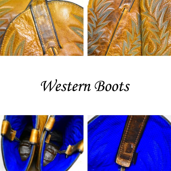 1点物◇ビンテージ80s本革レザーウエスタンブーツ古着レディース