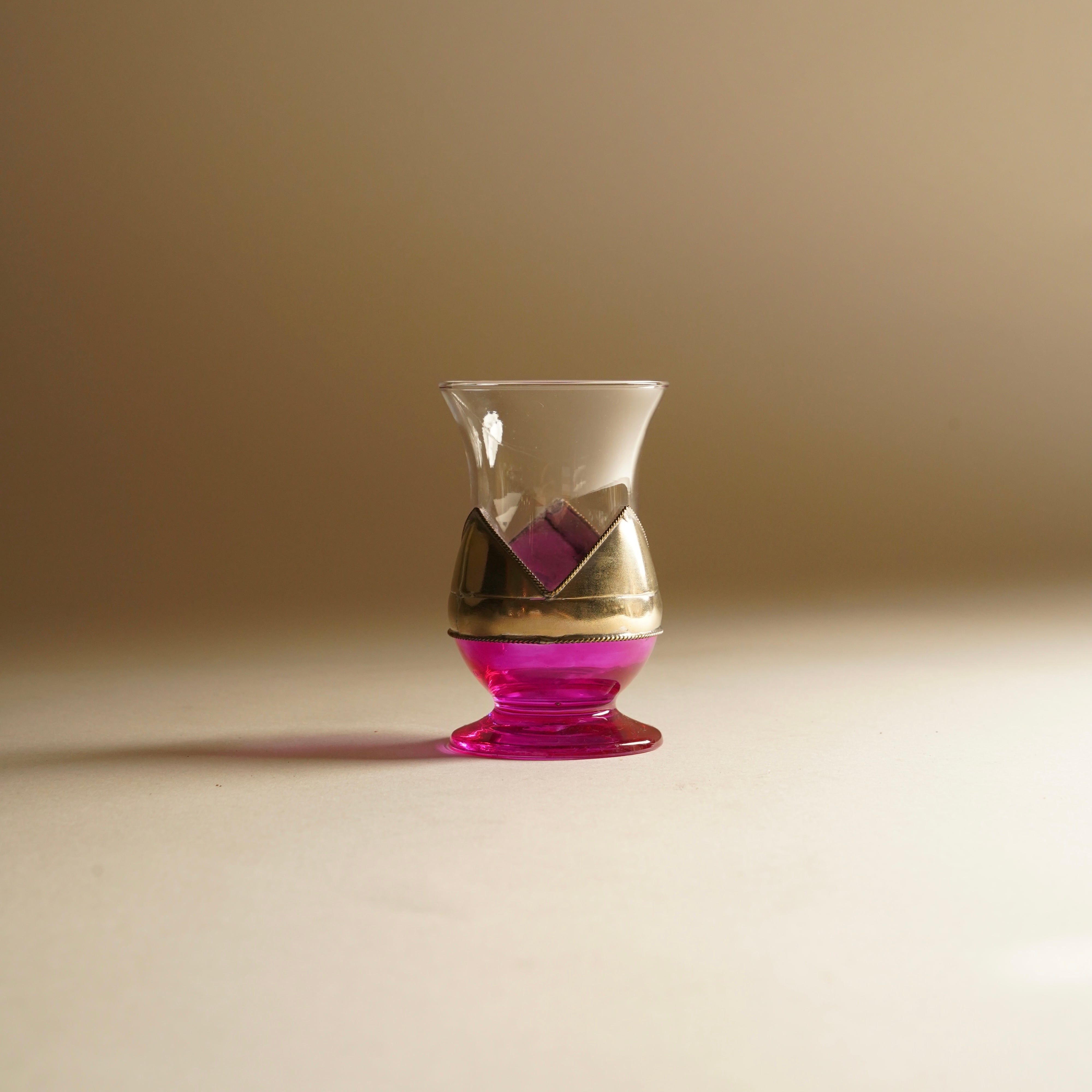 モロッコ メタル装飾モロッカングラス ピンク