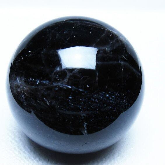 モリオン 黒水晶 丸玉 76mm スフィア 一点物 151-9234