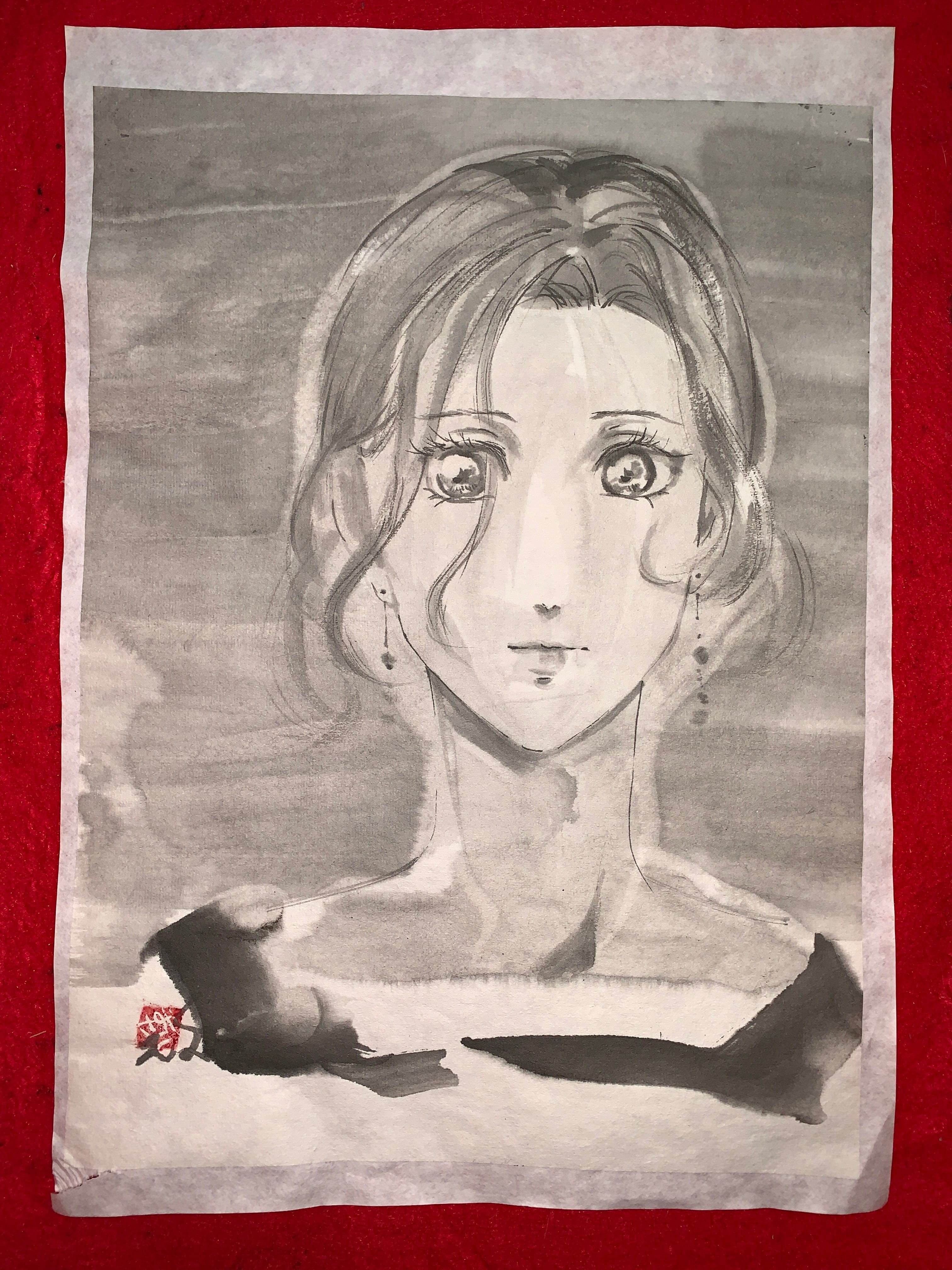 美人画 肉筆画 墨絵 水墨画 原画 現品限り | まさい屋