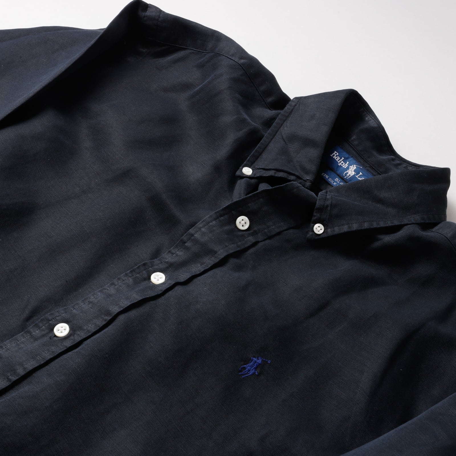 Ralph Lauren BLAKE シルクリネンシャツ ブラック 極美品】80s Ralph Lauren special silk linen shirt Black 
