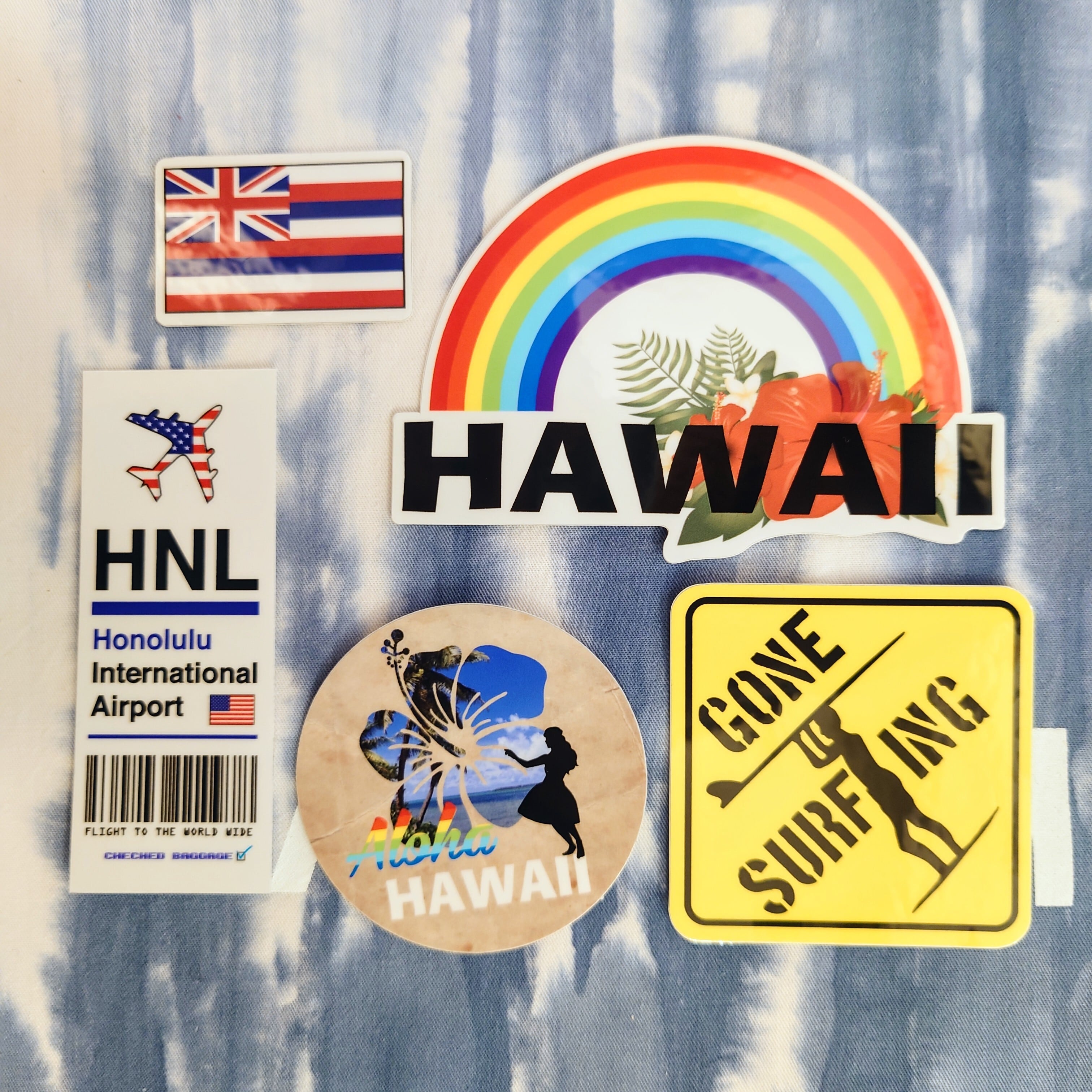 ハワイ トラベルステッカー 5枚セット スーツケース ハワイアンシール 防水 whatsupkobe