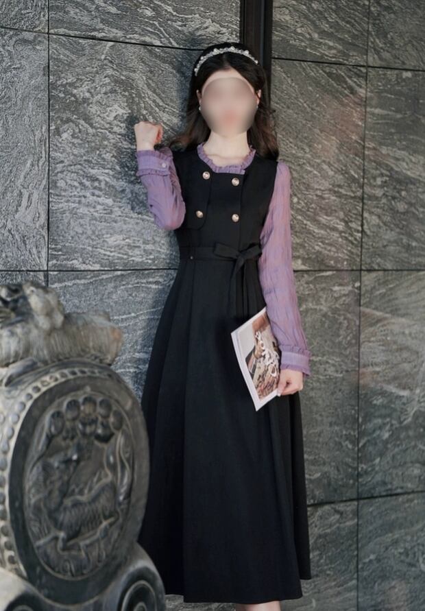 紫×黒切り替えワンピース | LiLilac