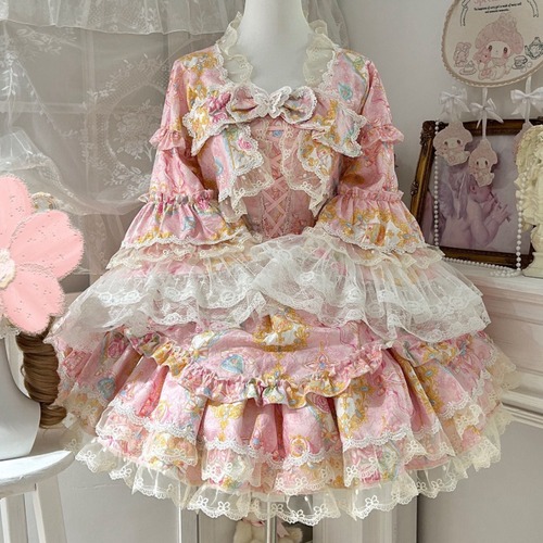 ゆめかわ♡全４カラー　アウター付きロリィタJSK　wanpi29