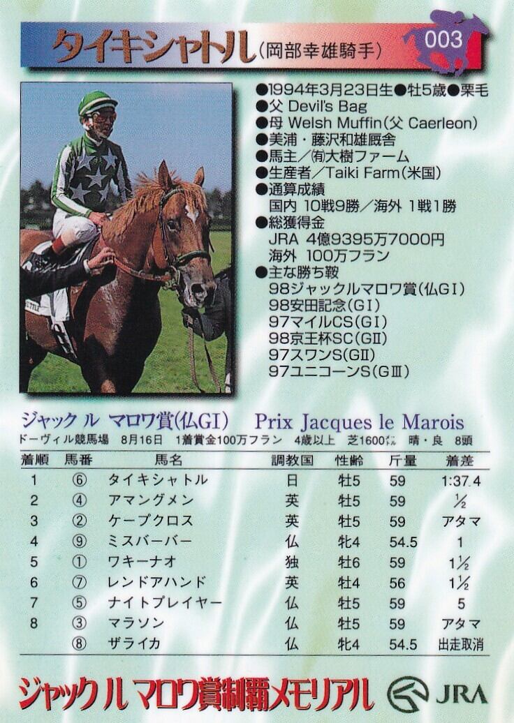 未開封)シーキングザパール＆タイキシャトル「海外G1制覇！ 記念カード