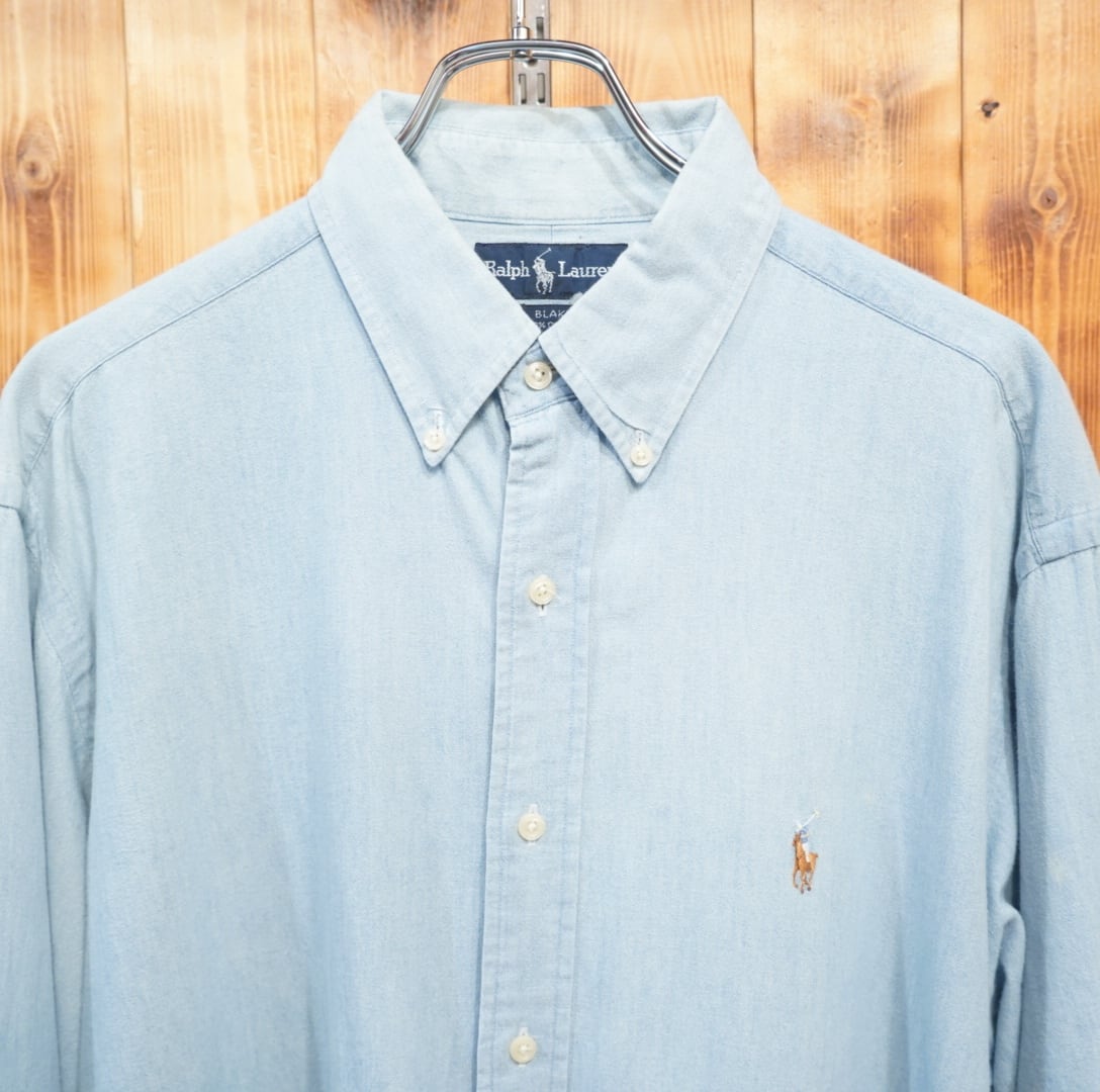 ralphlauren blake 長袖 シャンブレーシャツ L/ラルフローレン 90s
