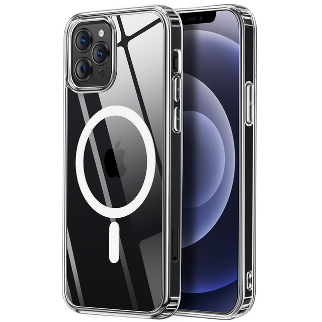 【米軍規格・MagSafe対応】Gtsoho iPhone 13 Pro 用 ケース 透明 米軍規格 耐衝撃 マグネット搭載 マット感 黄ばみなし ストラップホール付き マグセーフ対応 ワイアレス充電対応 透明な