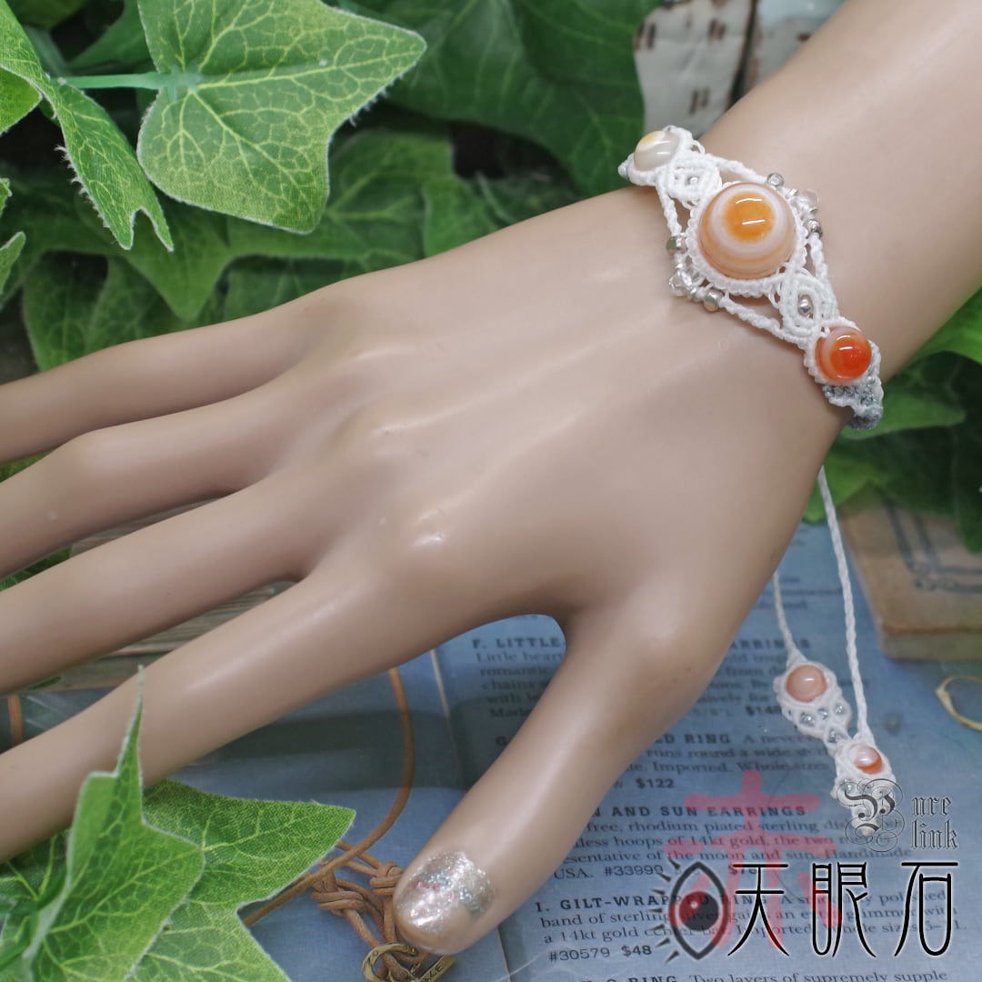 赤き神眼◎『赤天眼石』S925マクラメ編ブレスレット | 魔石の部屋